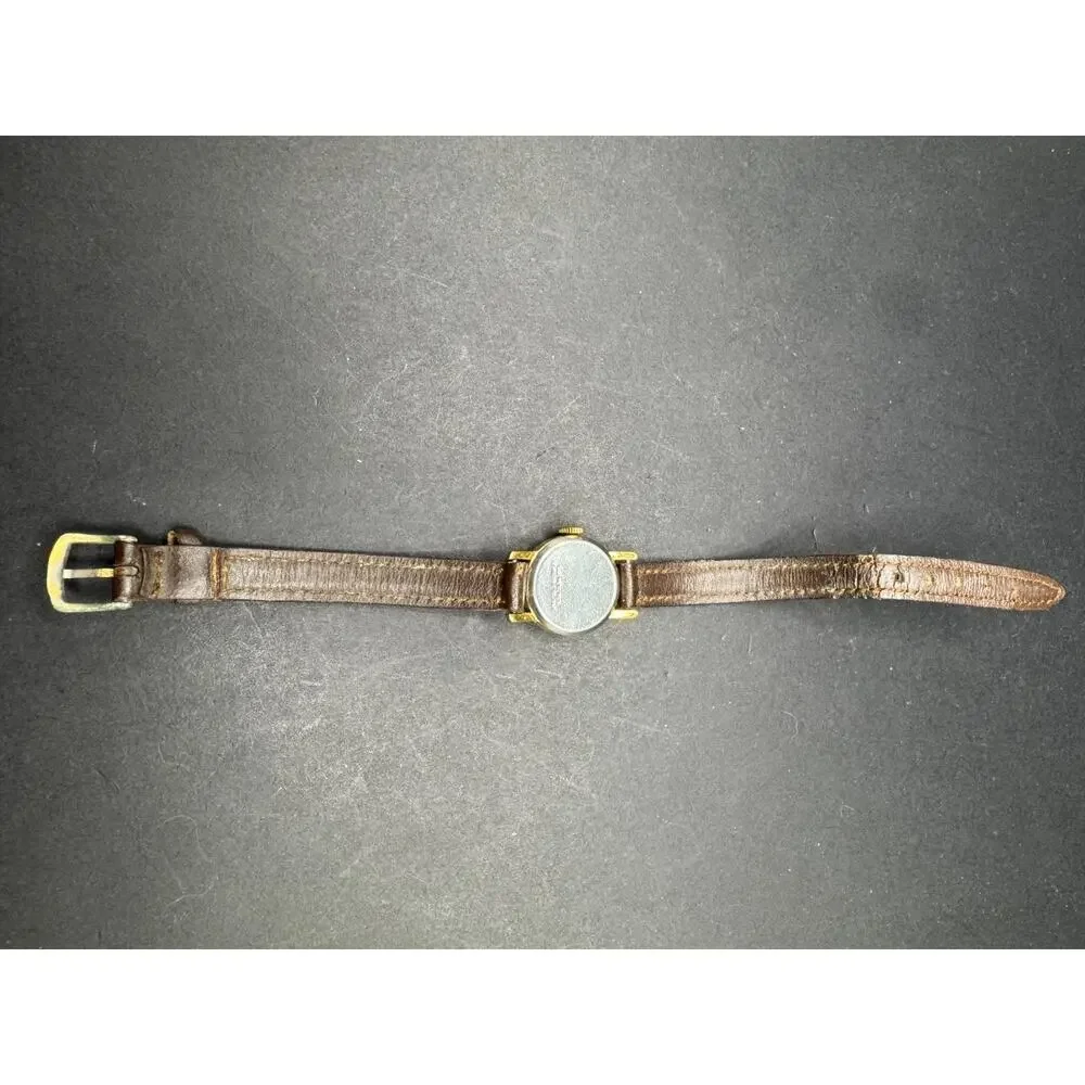 Vintage Kelton Women’s Mechanical Watch 20.2mm Gold Tone Case Brown Band